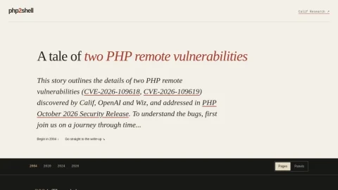 php2shell by Calif Research page preview