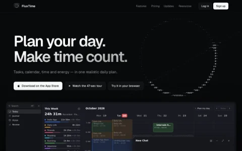 FluxTime page preview