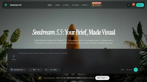 Seedream 5.5 page preview