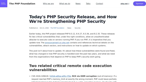 The PHP Foundation page preview