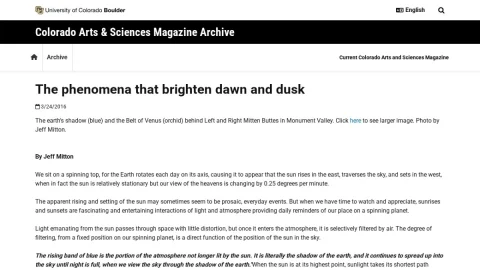 Colorado Arts & Sciences Magazine Archiv page preview