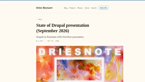 Dries Buytaert Blog page preview