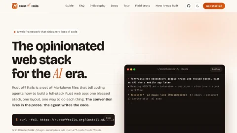 Rust off Rails page preview