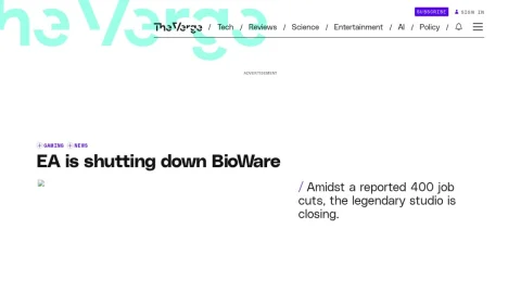 The Verge page preview