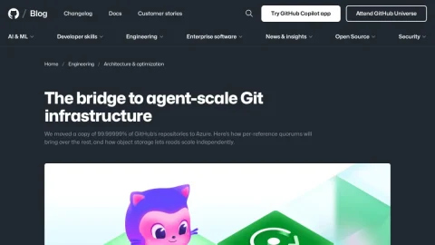 The GitHub Blog page preview