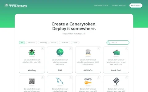 Canarytokens page preview