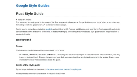 Google Style Guides page preview