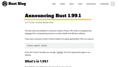 Rust Blog page preview