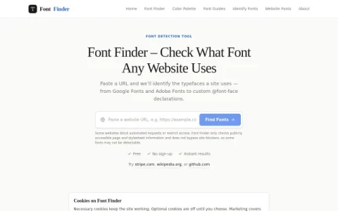 Font Finder page preview