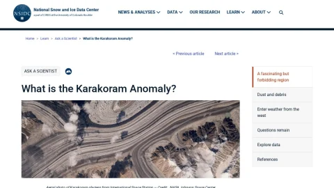 National Snow and Ice Data Center page preview