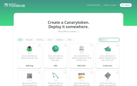 Canarytokens page preview