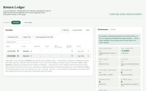 Return Ledger page preview