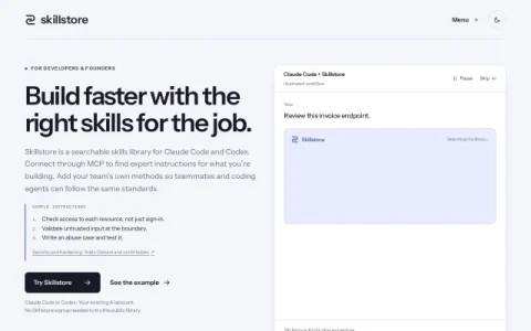 Skillstore page preview