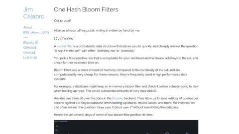 One Hash Bloom Filters – Jim Calabro page preview
