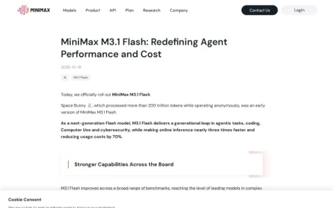 MiniMax M3.1 Flash page preview