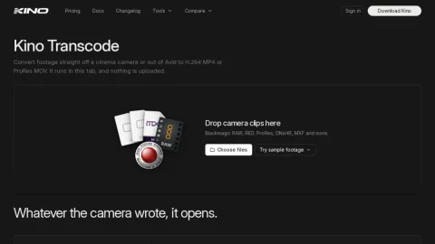 Kino Transcode page preview